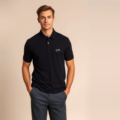 plain black polo