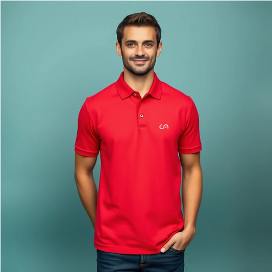 red polo shirt