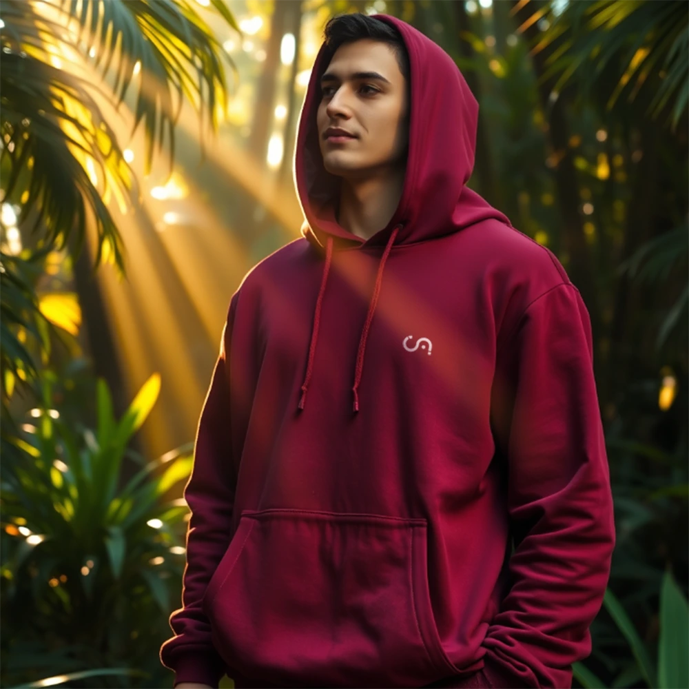 maroon hoodie