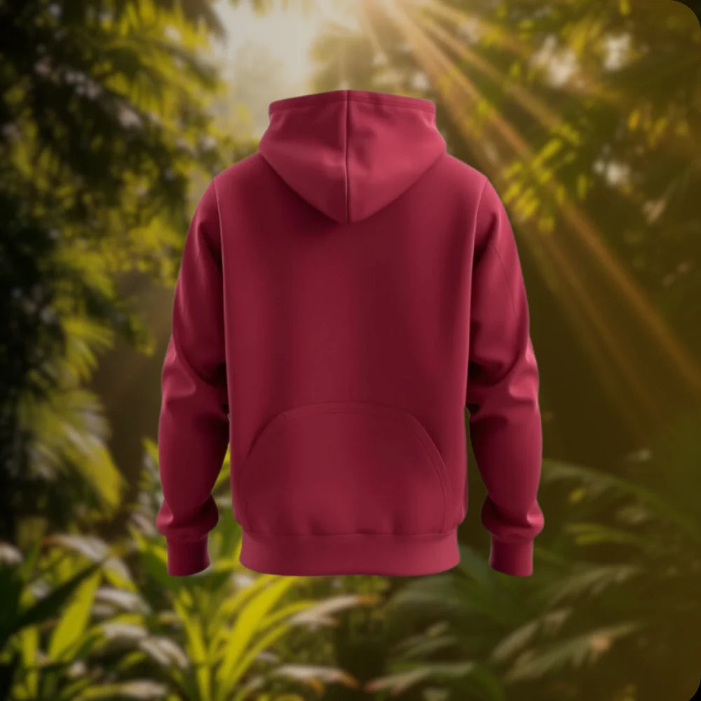 maroon hoodie back mockup