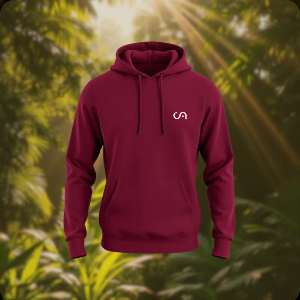 maroon hoodie front mockup